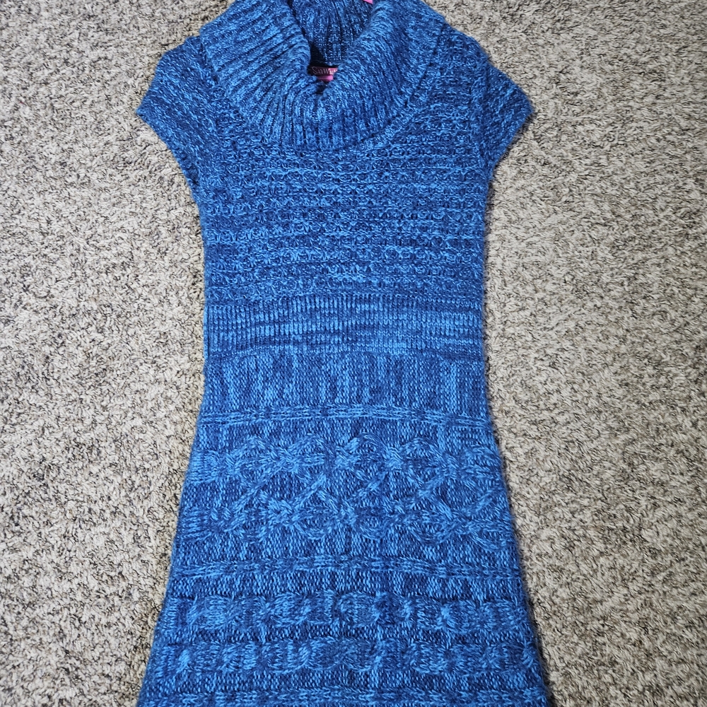 Say What? Women's Small Medium Sweater Dress Blue
